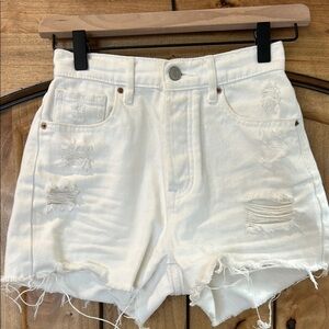 Pacsun Distressed White Denim Shorts